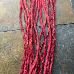 Fire red dreadlock clip in accent extensions handmade